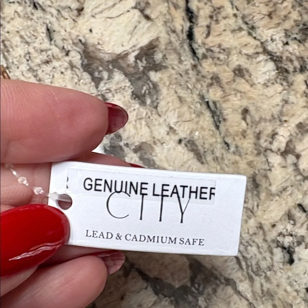 Sanitizer lotion travel case genuine leather animal calf hair Key chain